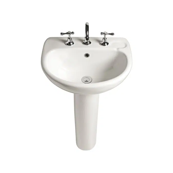 American Standard Studio Basin and Pedestal Three Taphole 500mm White