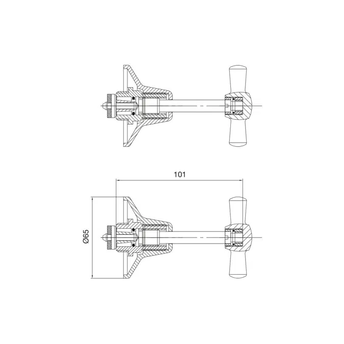 Base Wall Top Assembly Anti-Vandal Chrome Lead Free