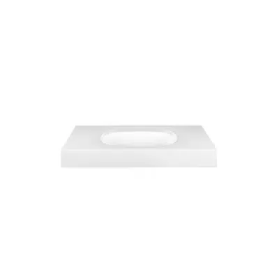 画像 Kado Lussi 700mm Centre Bowl Wall Basin Rear Shelf with Overflow 1 Taphole Matte White Solid Surface