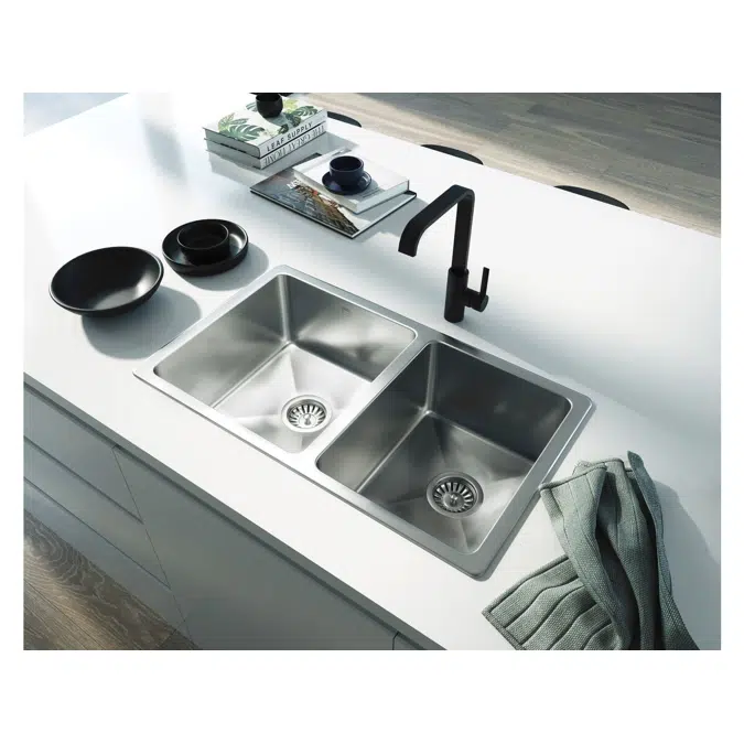 Memo Hugo 1 3/4 Bowl Sink No Taphole Stainless Steel