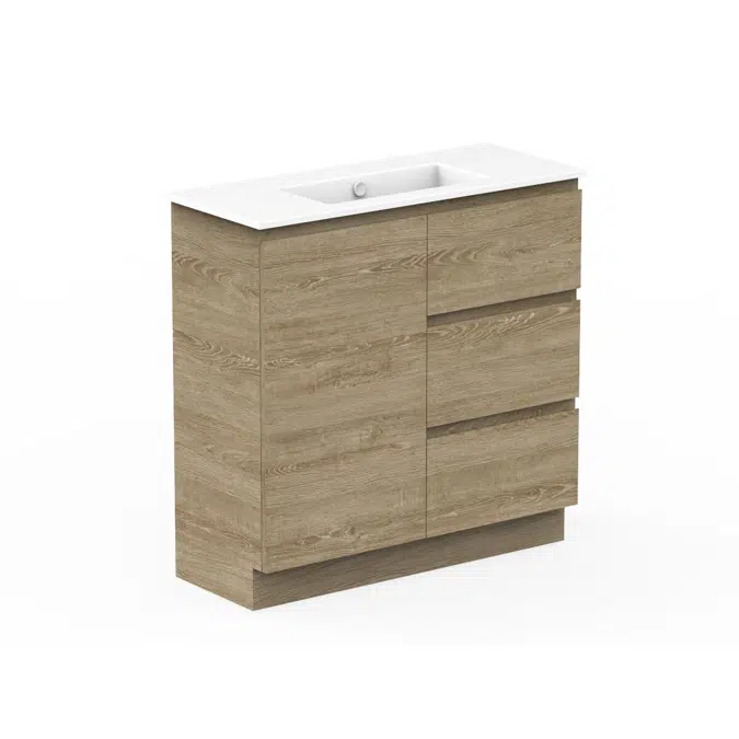 Posh Domaine 900mm Ensuite Floor Mount Vanity Unit Ceramic Top