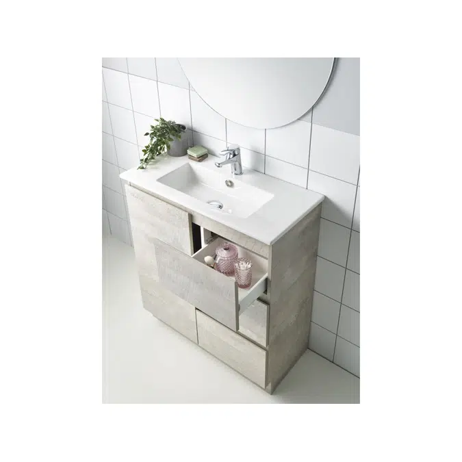 Posh Domaine 900mm Ensuite Floor Mount Vanity Unit Ceramic Top