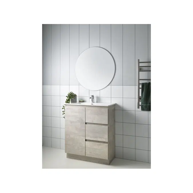 Posh Domaine 900mm Ensuite Floor Mount Vanity Unit Ceramic Top