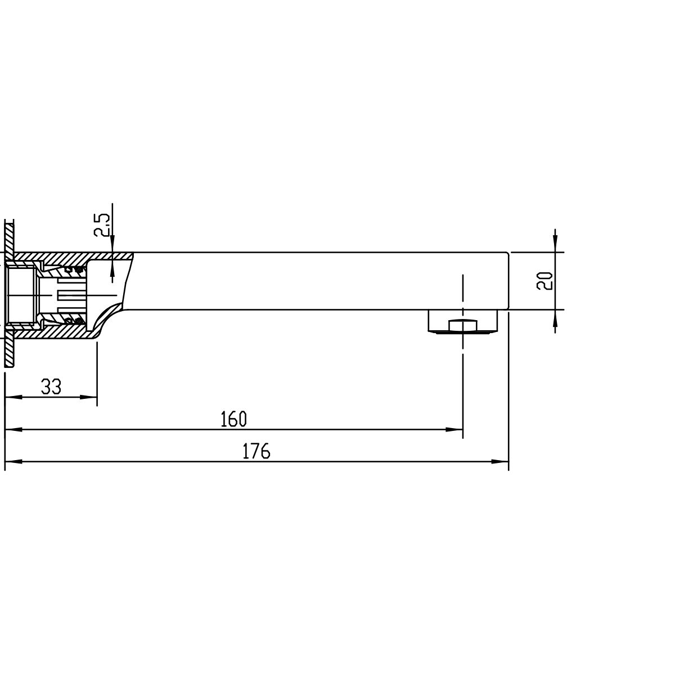 BIM objects Free download! Mizu Soothe Bath Outlet 160mm Matte Black BIMobject