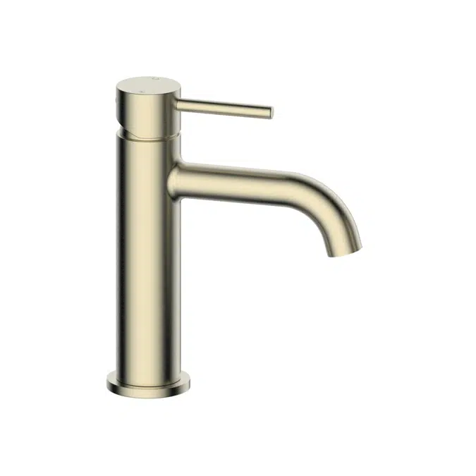 Mizu Drift Basin Mixer Curved Spout Brushed Brass (6 Star) Lead Free