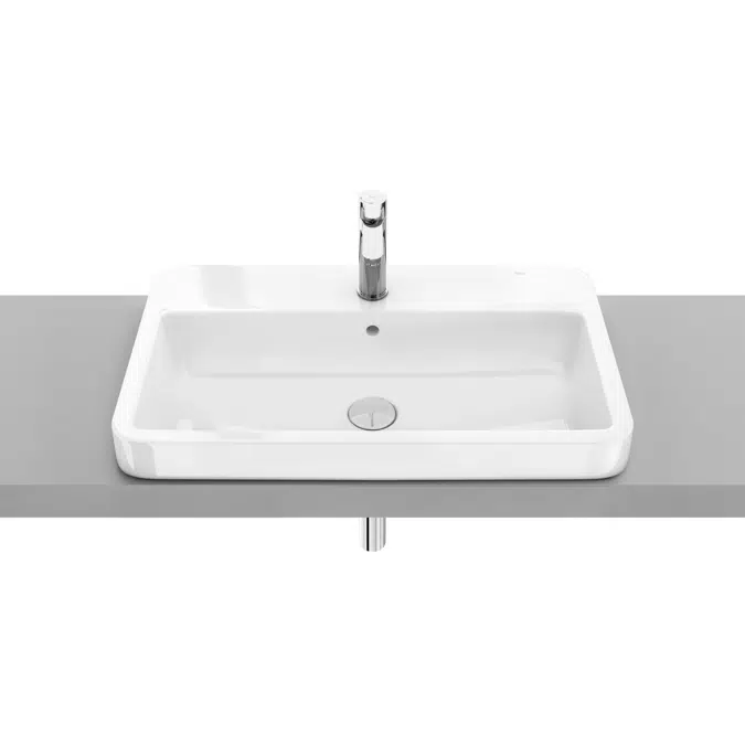 Roca The Gap Semi Inset Basin 700mm x 410mm 1 Taphole White