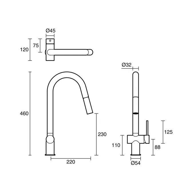Sussex Scala Pullout Sink Mixer Tap Chrome (4 Star)