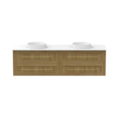 imagem para Kado Lux 1800mm All Drawer Wall Hung Vanity Unit 4 Drawers Double Bowl Vanity (No Basin)