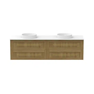 Image for Kado Lux 1800mm All Drawer Wall Hung Vanity Unit 4 Drawers Double Bowl Vanity (No Basin)