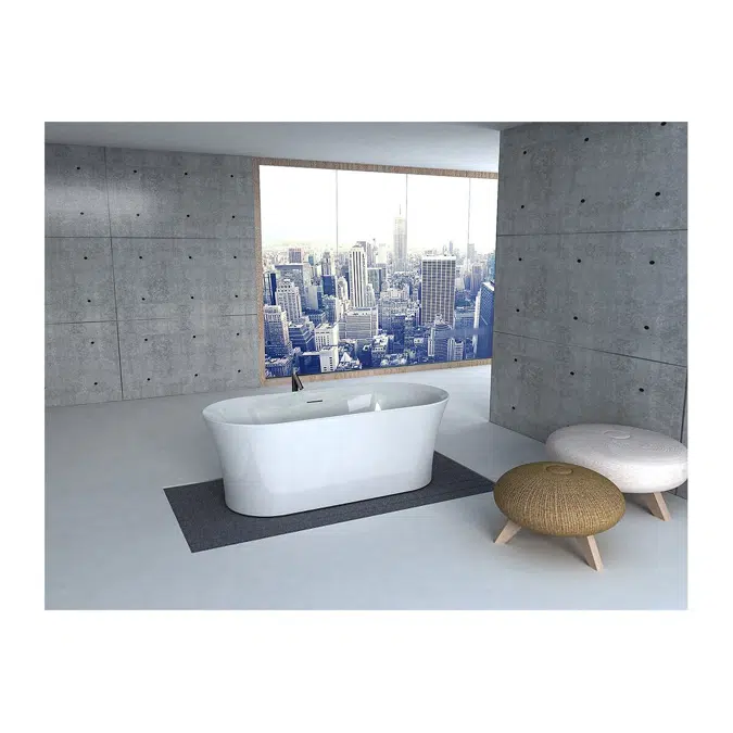 Roca Inspira Freestanding Bath with Overflow 1800mm x 800mm White