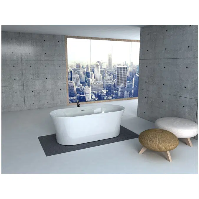 Roca Inspira Freestanding Bath with Overflow 1800mm x 800mm White