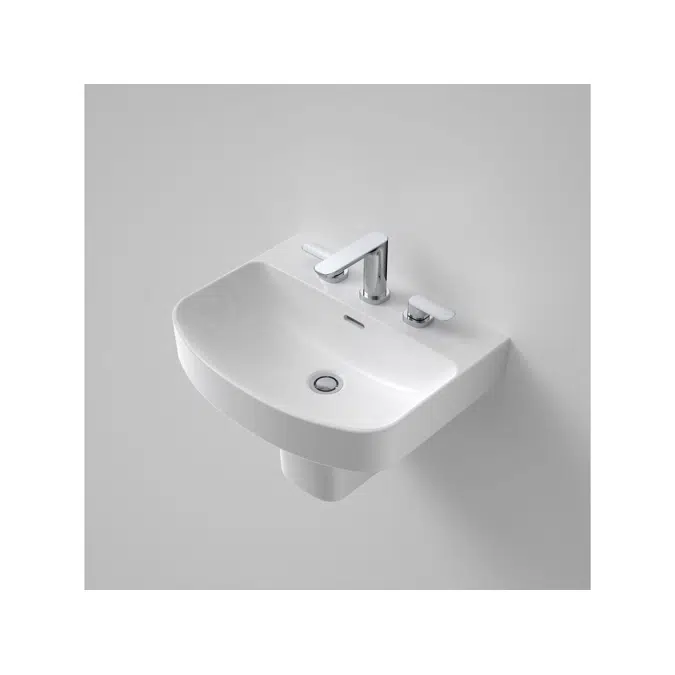 BIM objects - Free download! Caroma Forma 500mm Wall Basin 3 Taphole ...