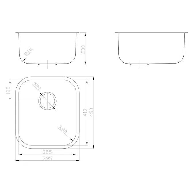 Posh Solus MK3 Single Bowl Undermount Sink, No Taphole, Stainless Steel