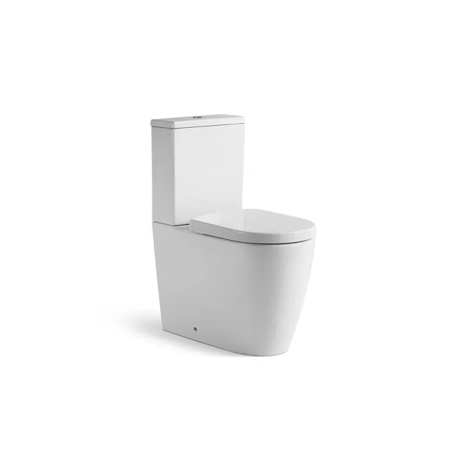 Kado Lux Close Coupled Back To Wall Rimless Overheight Back Inlet Toilet Suite with Soft Close Quick Release Seat White (4 Star)