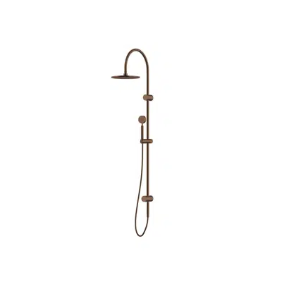 Image for Milli Mood Edit Twin Rail Shower 250mm Curved with Top or Bottom Rail Water Inlet PVD Brushed Bronze (3 Star)
