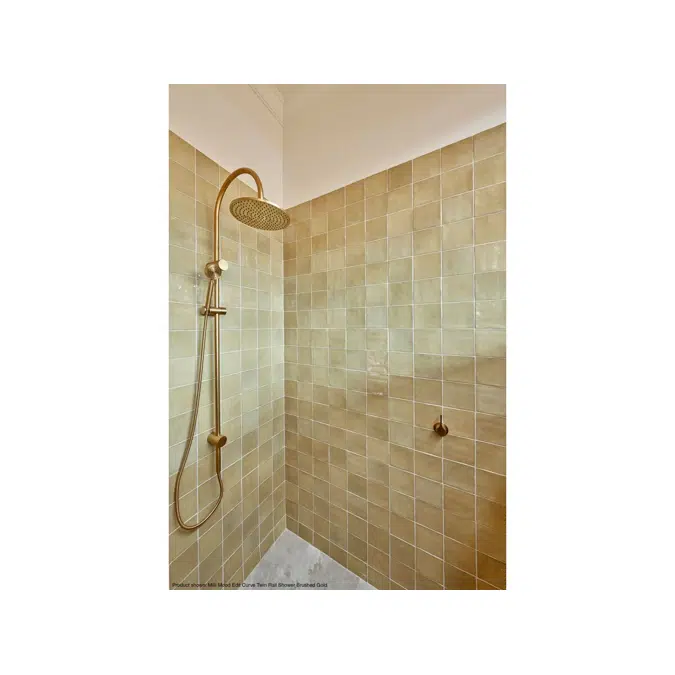 Milli Mood Edit Twin Rail Shower 250mm Curved with Top or Bottom Rail Water Inlet PVD Brushed Bronze (3 Star)