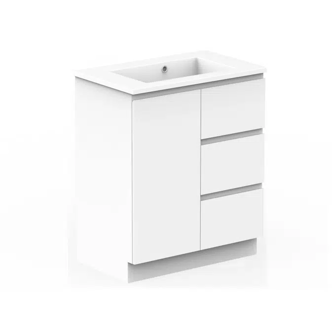 Posh Domaine Conventional 750mm Floor Mounted Vanity Unit Cast Marble Centre Basin