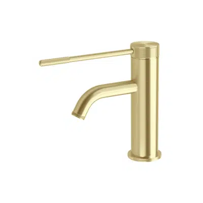Image for Milli Etch Basin Mixer Tap with Extended Lever Brushed Gold (6 Star) Lead Free