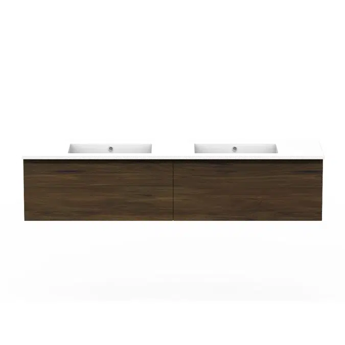Posh Domaine All-Drawer 1800mm Double Bowl Wall Hung Vanity Cast Marble Top
