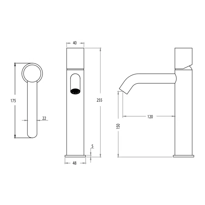 Milli Pure Medium Height Basin Mixer Tap Curved Spout with Diamond Textured Handle Brushed Nickel (5 Star)