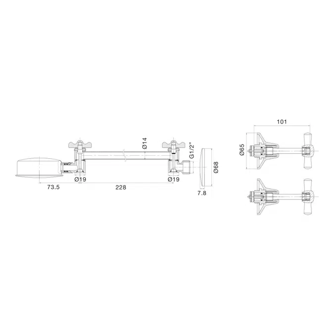 Base Shower Set Anti-Vandal Chrome (3 Star)