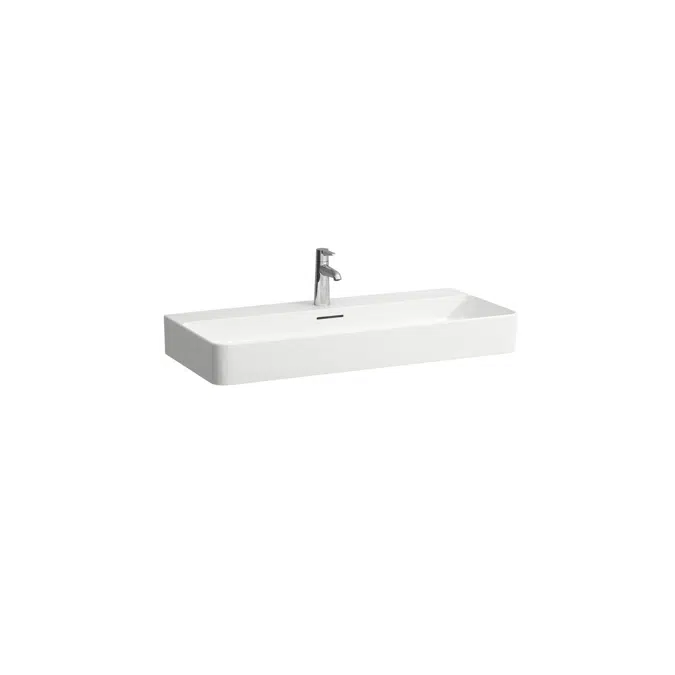 LAUFEN Val Wall / Counter Basin Only 2 Taphole with Overflow 950x420 White