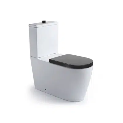 Wolfen 800 Close Coupled Back to Wall Rimless Toilet Suite with Double Flap Seat Grey (4 Star) 이미지