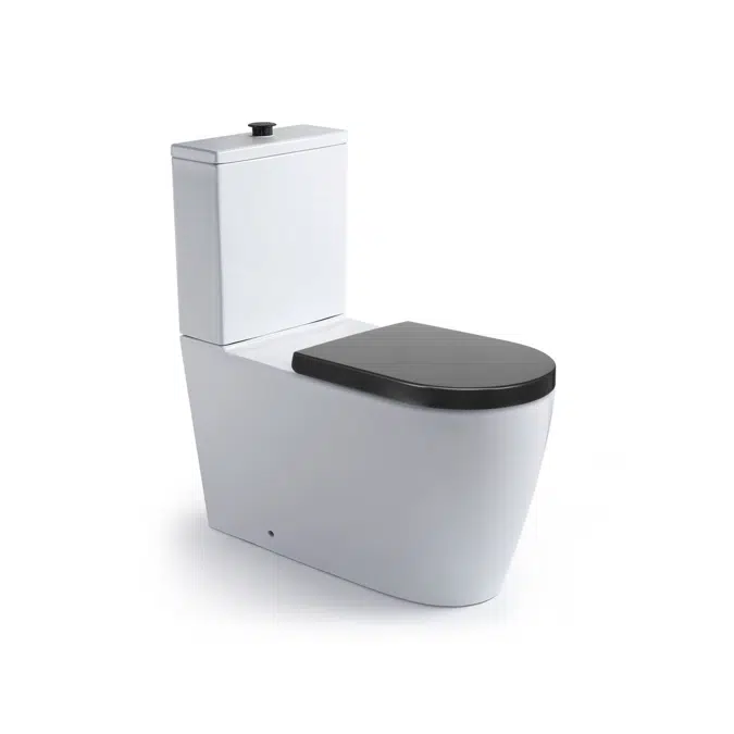 Wolfen 800 Close Coupled Back to Wall Rimless Toilet Suite with Double Flap Seat Grey (4 Star)