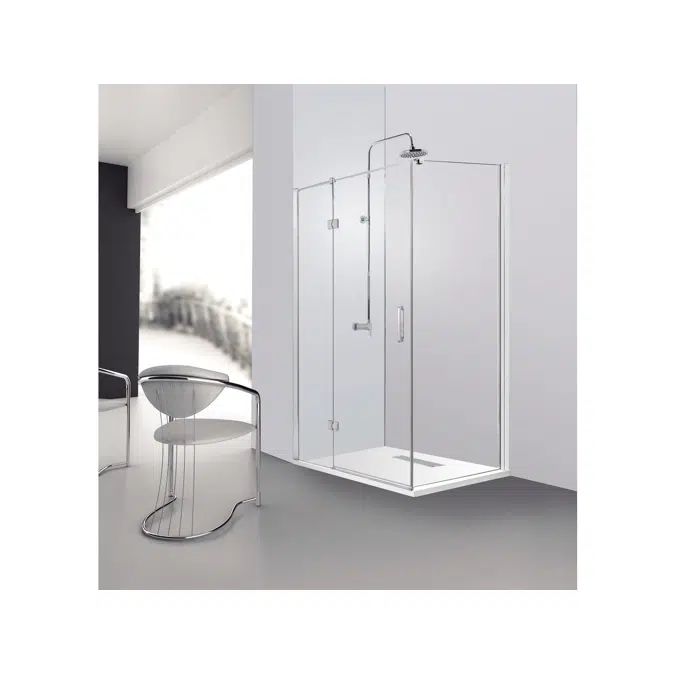 Posh Domaine MK2 1200x900 Semi Frameless Right Hand Entry Base & Screen Only Shower System