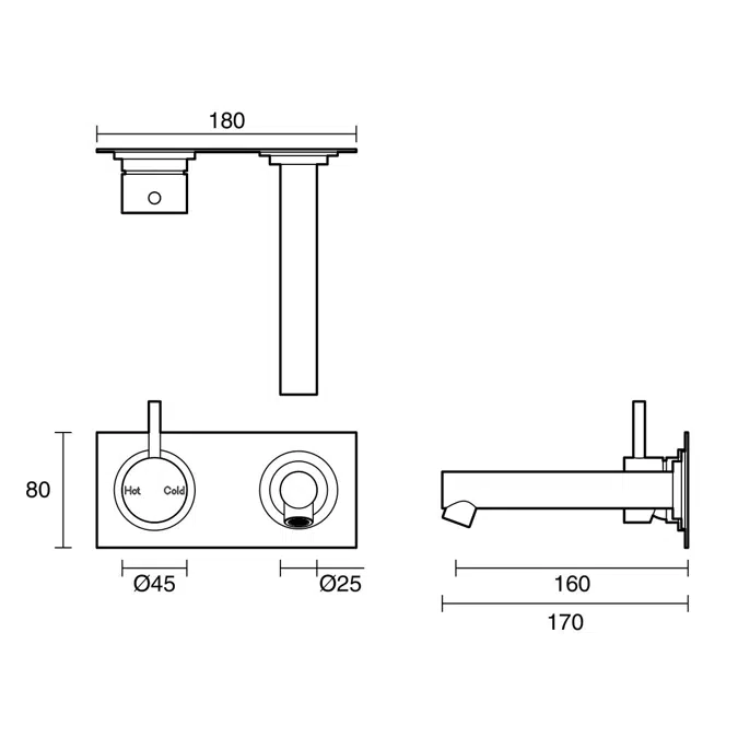 BIM objects Free download! Sussex Scala Bath Mixer Tap Outlet System