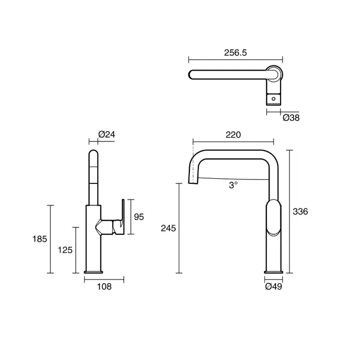 BIM objects - Free download! Mizu Soothe MK2 Gooseneck Sink Mixer Tap ...