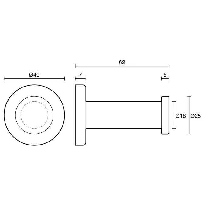 Mizu Drift Robe Hook Brushed Brass
