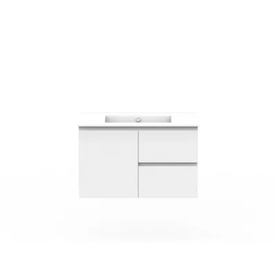 kuva kohteelle Posh Domaine 900mm Wall Hung Vanity Unit Conventional Ceramic Top