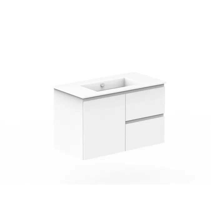 Posh Domaine 900mm Wall Hung Vanity Unit Conventional Ceramic Top