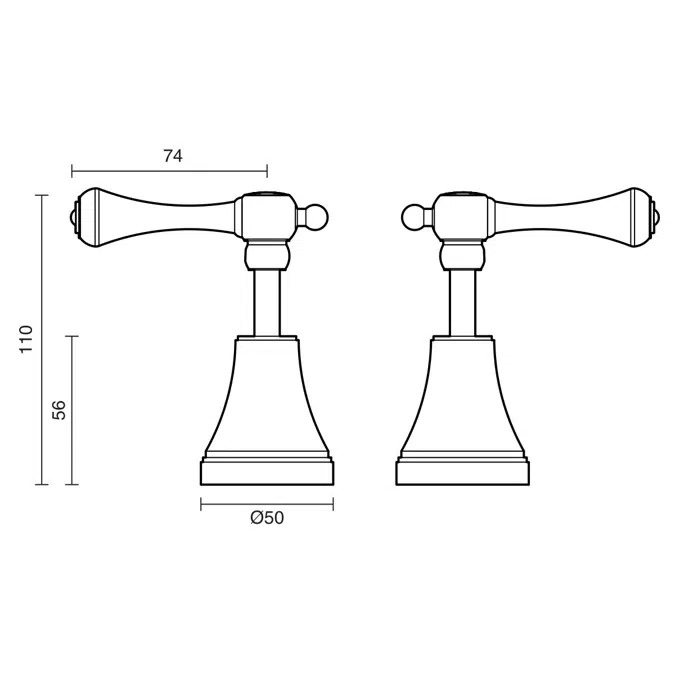 Kado Era Basin Top Assemblies Lever Handle Chrome