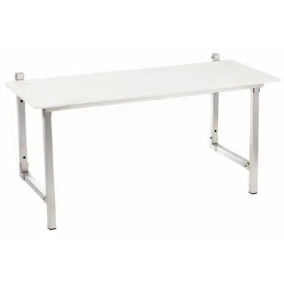 Wolfen Folding Shower Seat 960mm Stainless Steel & White 이미지