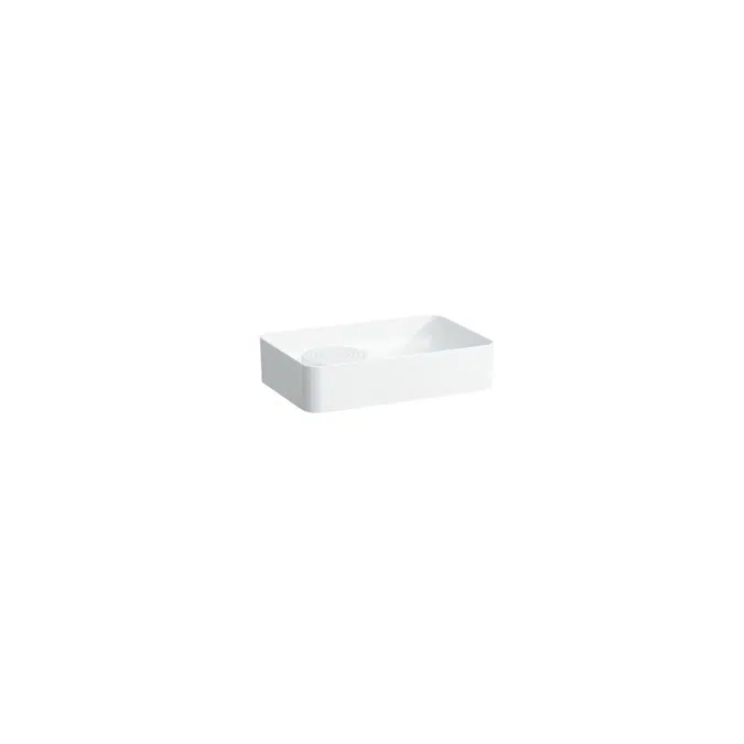 LAUFEN Val Rectangular Counter Basin with Overflow No Taphole 550mm White