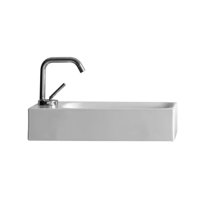 AXA Cento Mini Wall Basin Left Hand with Fixing 1 Taphole 450 x 250mm White