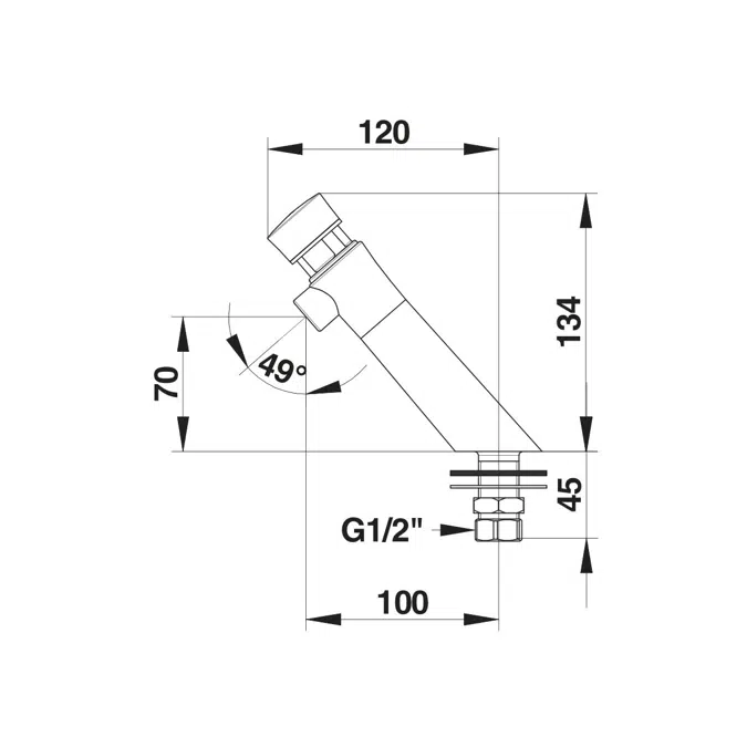 Wolfen Timed Flow Basin Tap (Warm) 7 Seconds (6 Star)