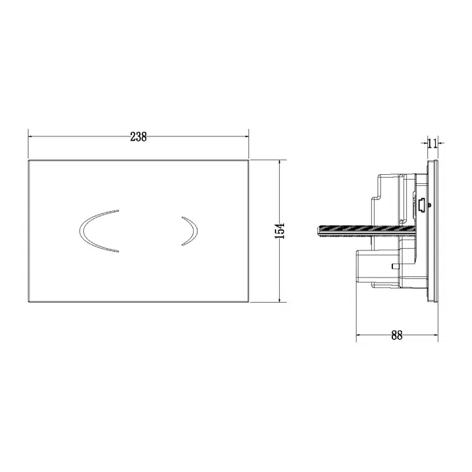Hideaway+ Sensor Button / Plate Inwall Black