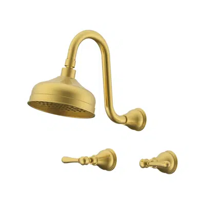 Image for Milli Monument Edit Gooseneck Shower Set Lever Brushed Gold (3 Star)