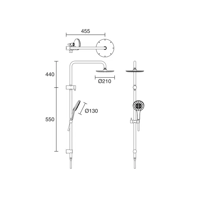 BIM objects - Free download! GROHE Rainshower SmartActive Twin Rail ...