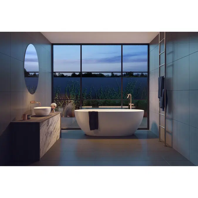 Kado Lussi Cast Solid Surface Freestanding Bath with Plug & Waste 1700mm