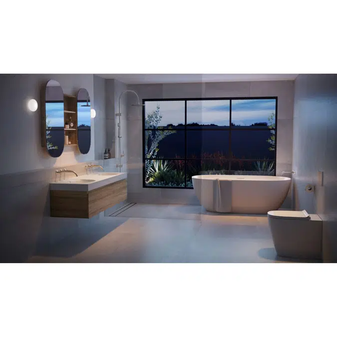 Kado Lussi Cast Solid Surface Freestanding Bath with Plug & Waste 1700mm
