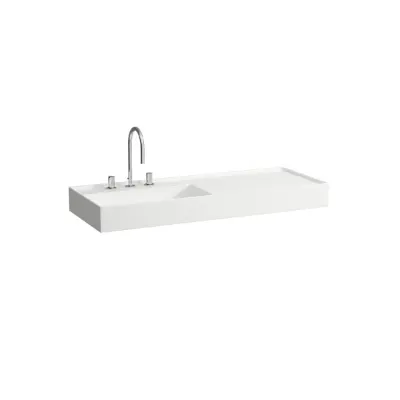 Image pour LAUFEN Kartell Wall/Counter Left Hand Basin 1 Tap Hole 1200x460 with Fixing Bolts White