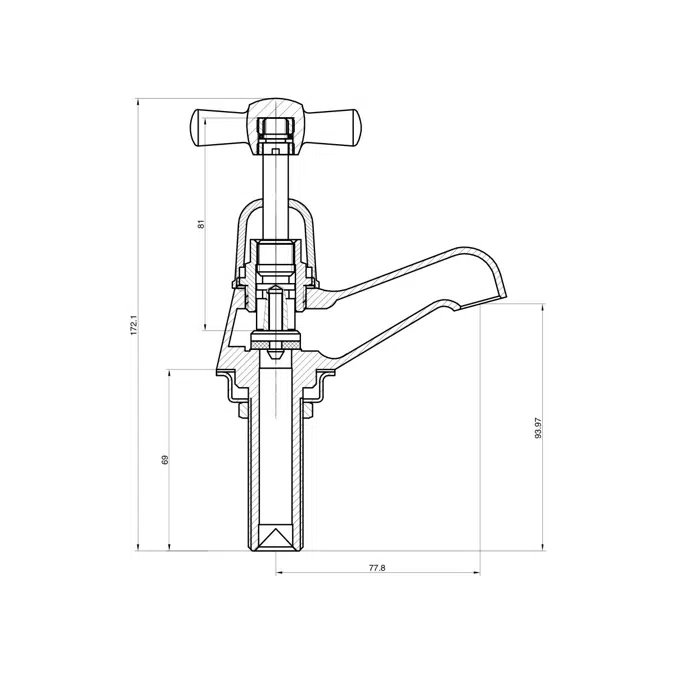 Base Pillar Taps Anti-Vandal Chrome (3 Star) Lead Free
