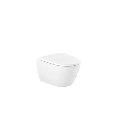 Image for Roca Ona Wall Hung Rimless Pan with Soft Close Quick Release Toilet Seat White (4 Star)