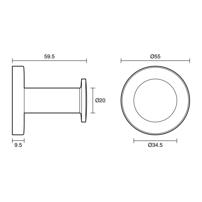 Roca Ona Robe Hook Matte Black