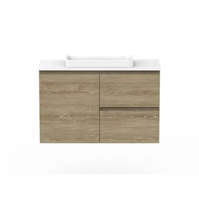 imagen para Posh Domaine 900mm Ensuite Wall Hung Vanity Unit Cherry Pie Top (no basin)
