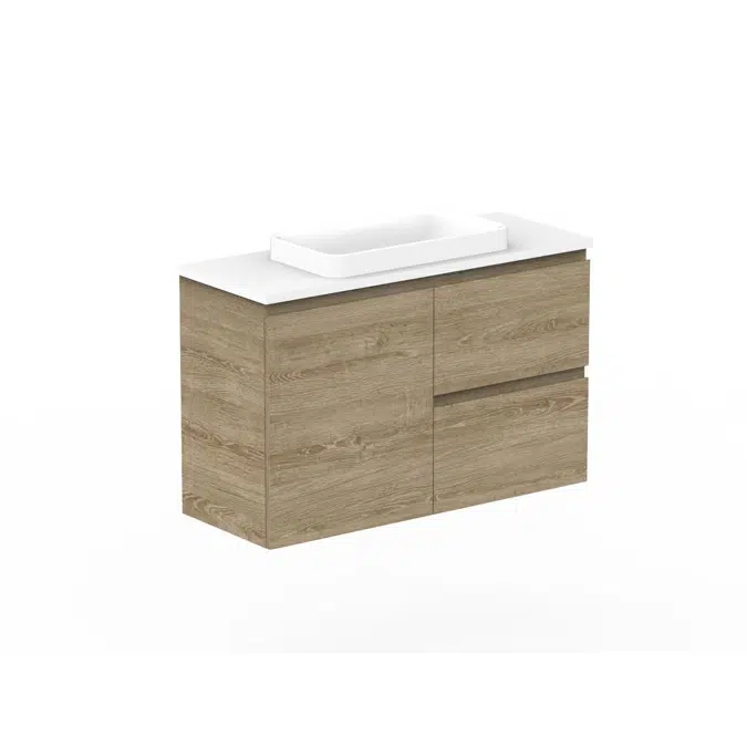 Posh Domaine 900mm Ensuite Wall Hung Vanity Unit Cherry Pie Top (no basin)